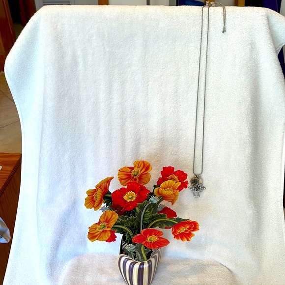 Silver Cross & Charm necklace - Picture 3 of 7